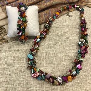 * 2 for $12.00 / Multi-colored Shell Necklace & Bracelet Set